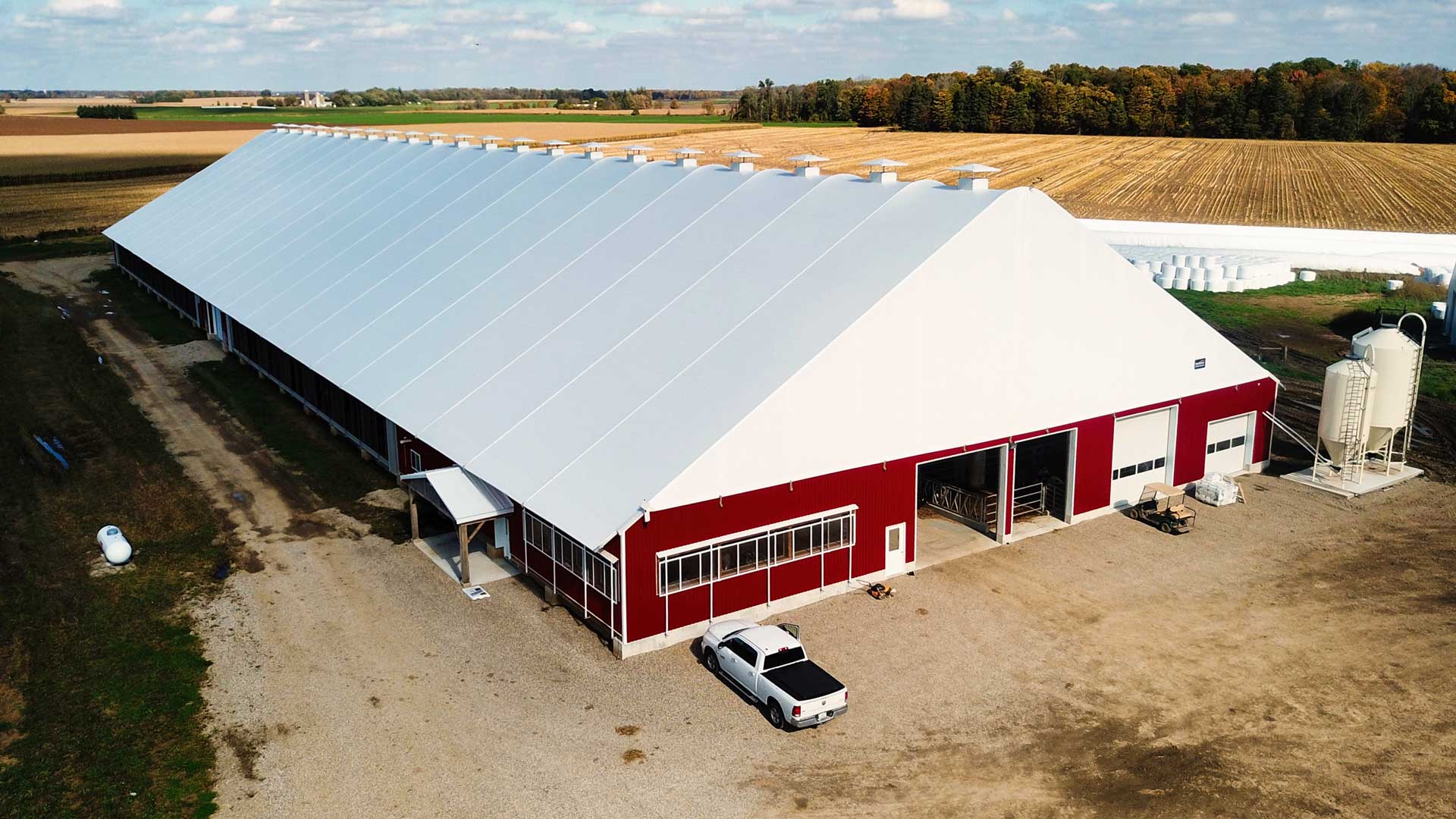 fabric covered dairy barns