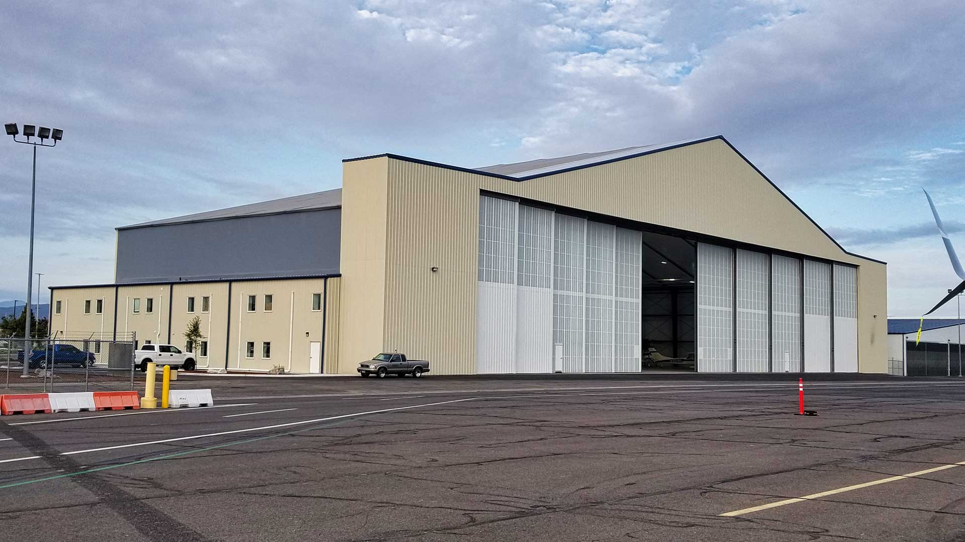Big airplane hangar storage