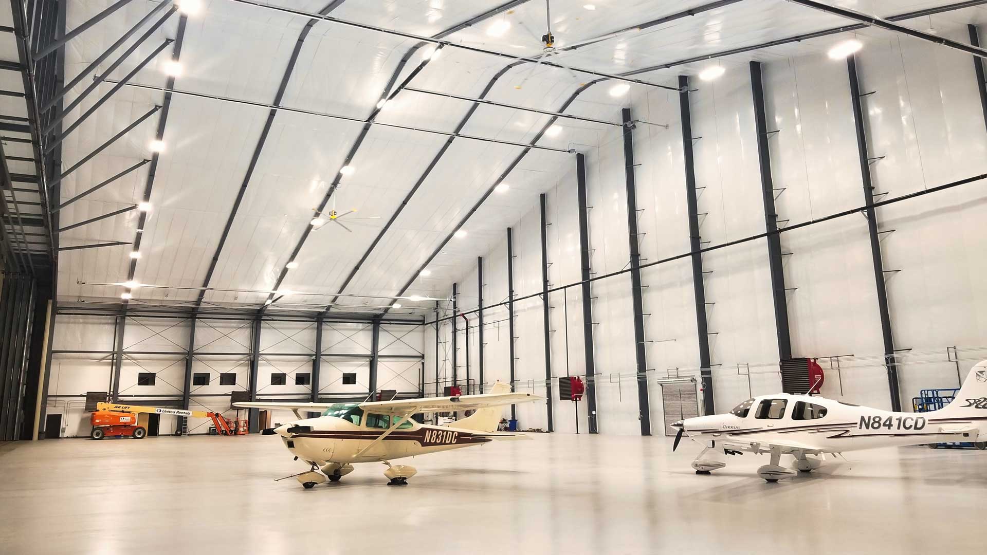temporary aircraft hangar