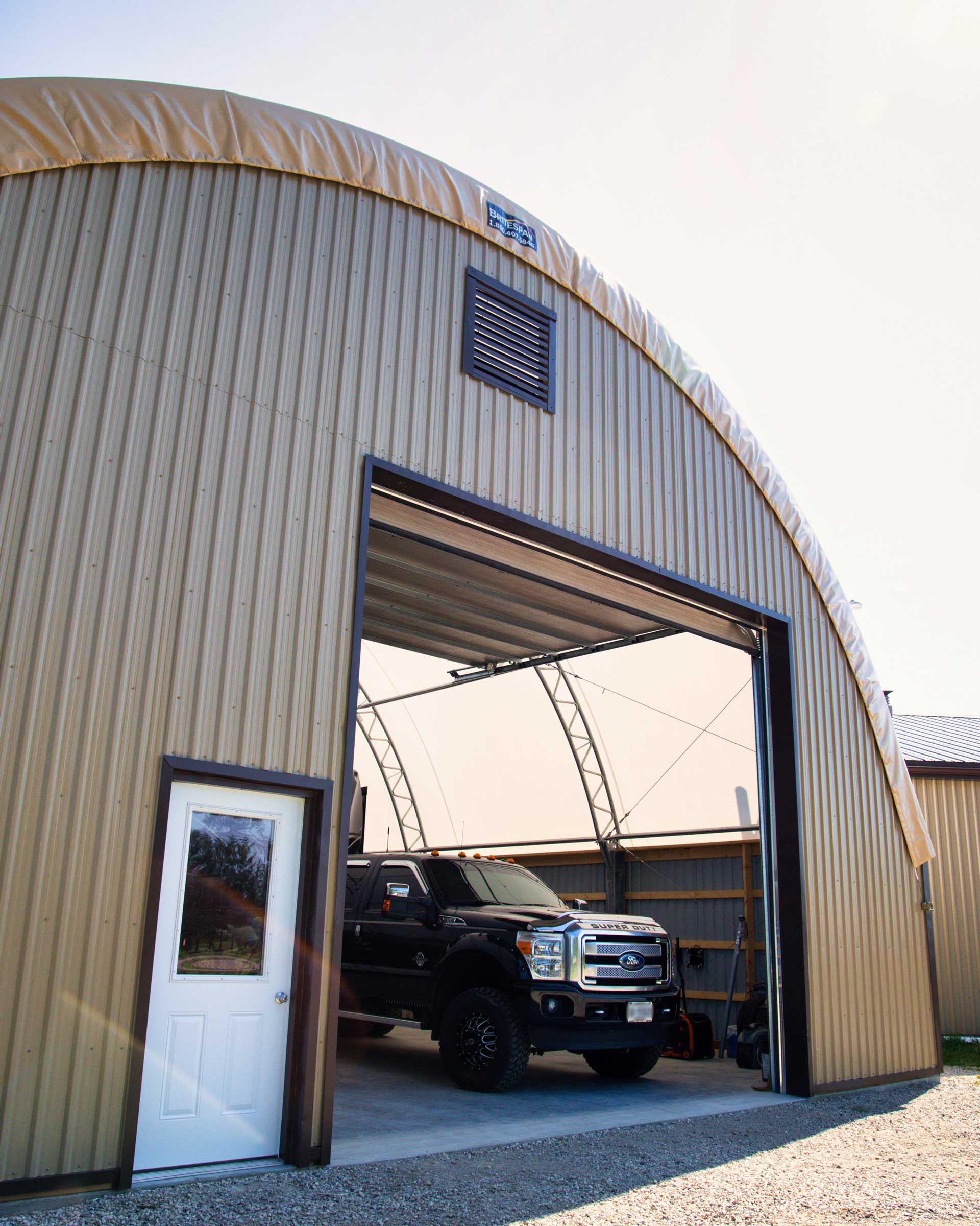 Equipment storage and warehouse building