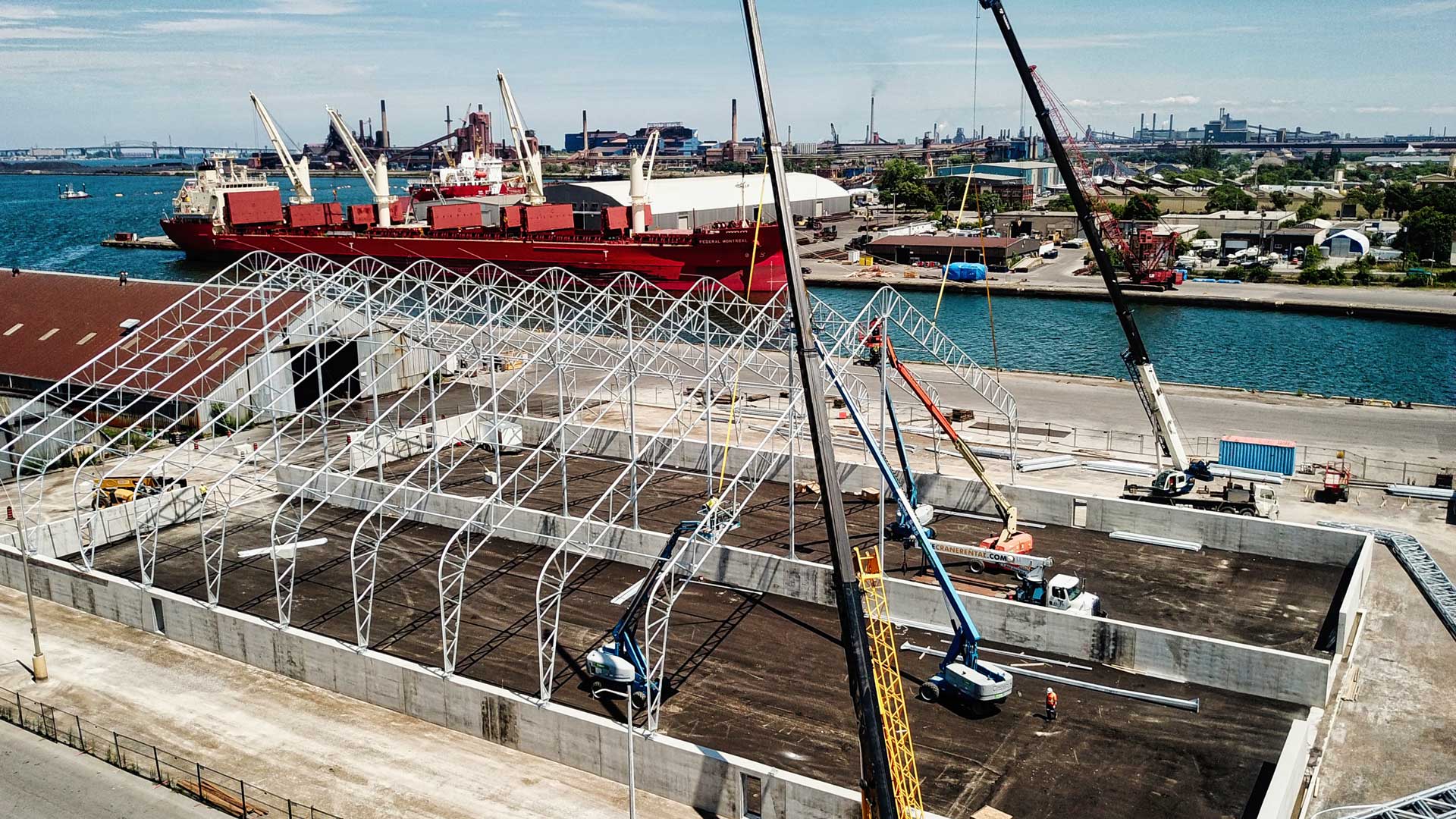 marine port authority storage building process